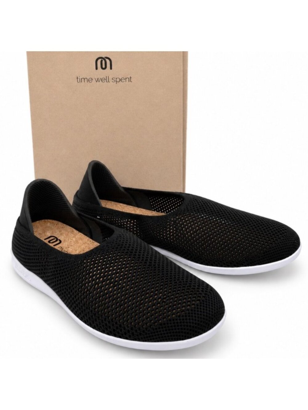 Mahabis Breathe Slip-On Slippers Men’s EU 47 Black Mesh Cork Footbed